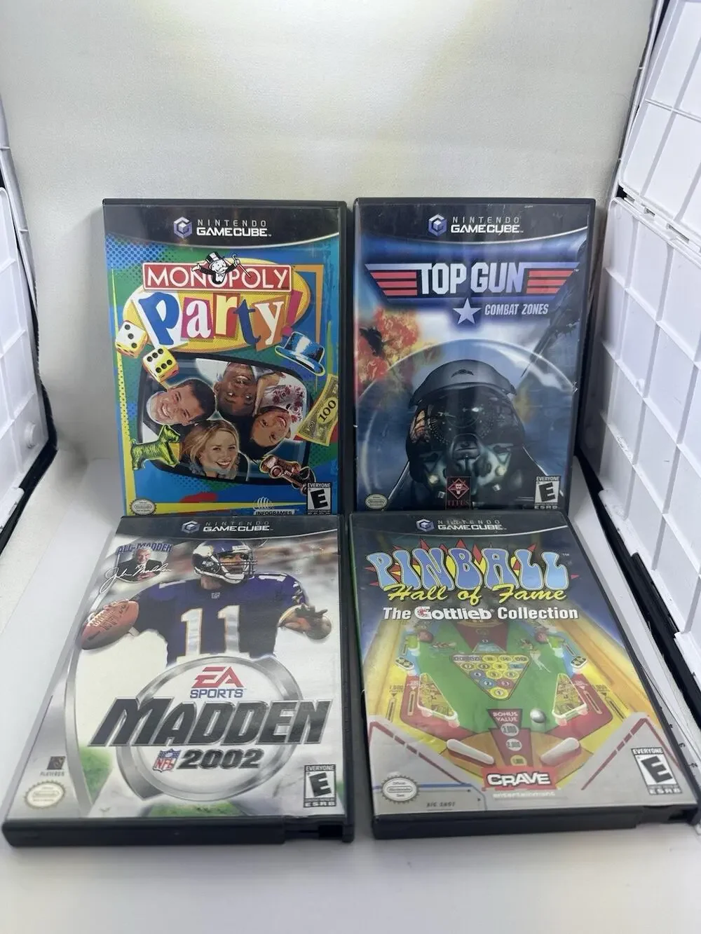 Nintendo Gamecube Game bundle Monopoly Pinball Madden Top Gun Retro Vintage